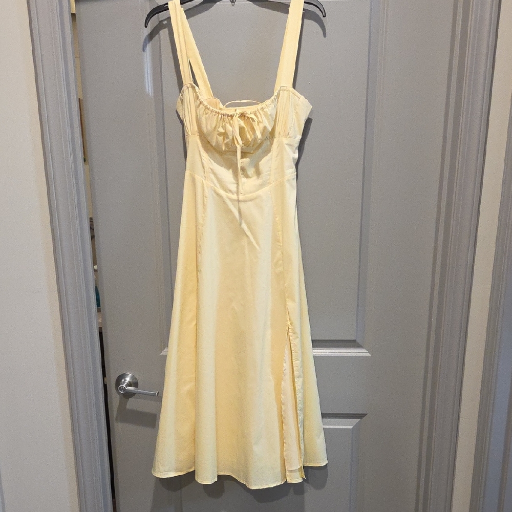 Yellow Sleeveless Midi Dress